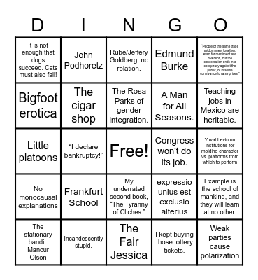 Remnant Dingo Card Bingo Card