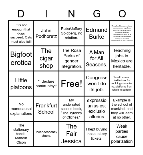 Remnant Dingo Card Bingo Card