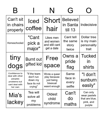 Kate Foley Bingo Card