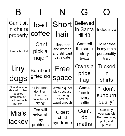 Kate Foley Bingo Card