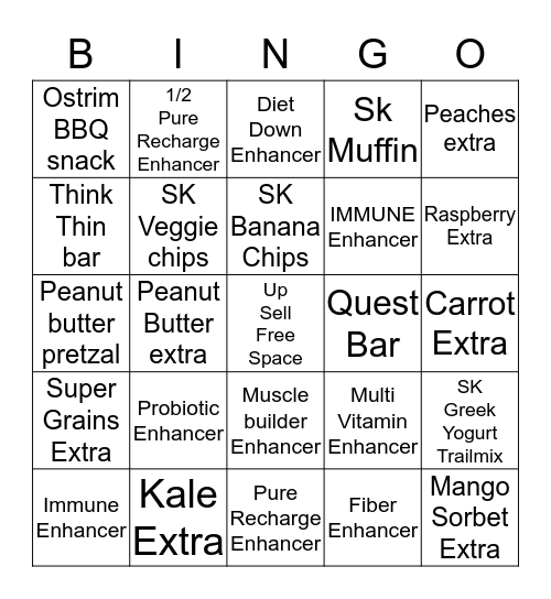 SMOOTHIE KING $5 BINGO Card