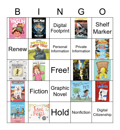 2-3 Library Bingo Card