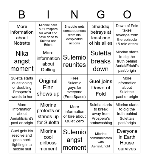 Gaywitch bingo episode 16-18 Bingo Card