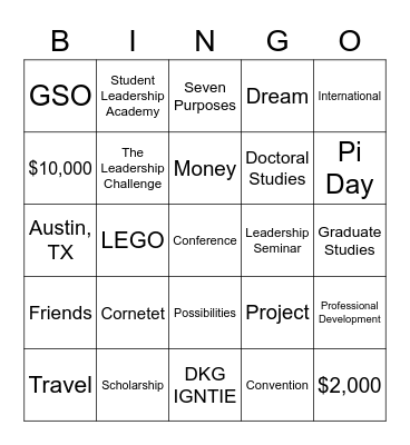 DKG Opportunities Bingo Card