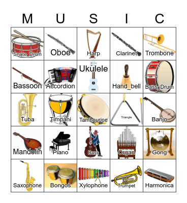 Instruments Bingo Card