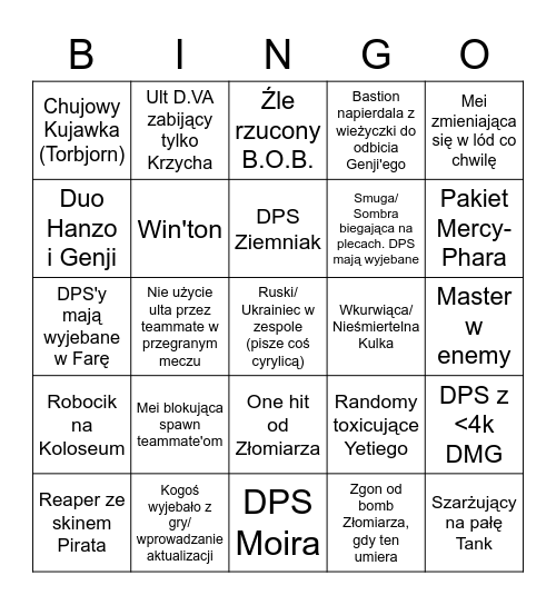 Bingo Overwatch Bingo Card