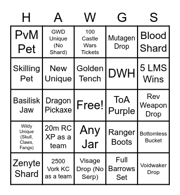 Hawg Wild Bingo v2 Bingo Card
