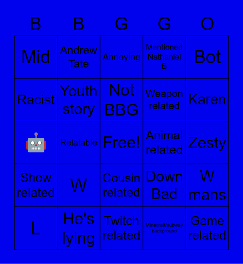 BBG STORYTIME Bingo Card