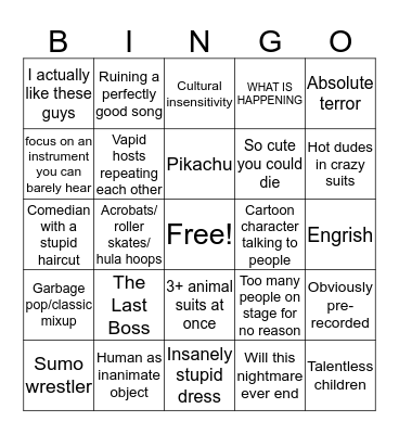 Kouhaku Bingo Card