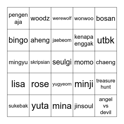 gigigigigigigigigigigi Bingo Card