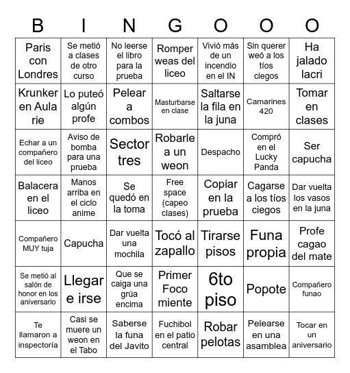 BINGO INcel Bingo Card