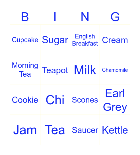 Biggest Morning Tea 2023 Bingo Card