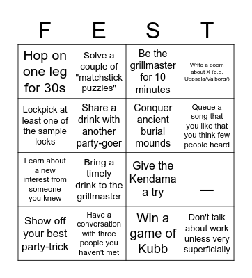 Valborg 2023 Bingo Card