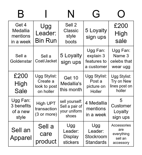 Ugg Life Bingo :) Bingo Card