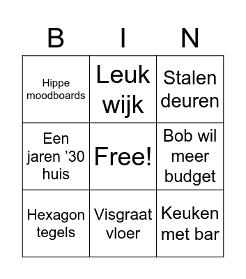 Kopen zonder kijken Bingo! Bingo Card