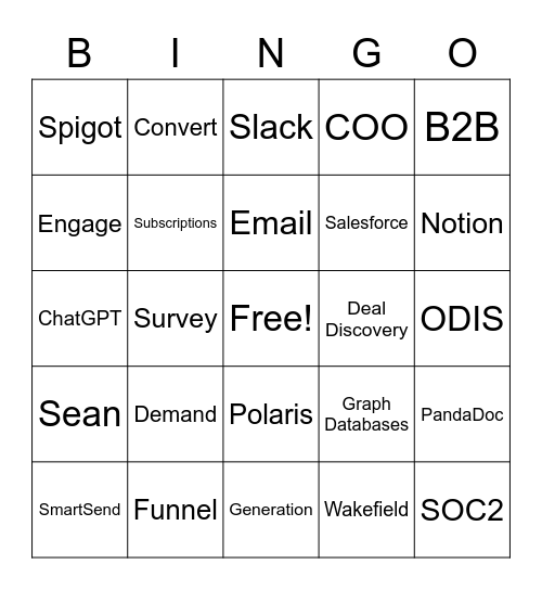 Make ViB SaSS'y Bingo Card