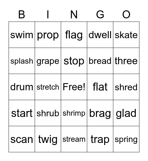 Blends Bingo Card