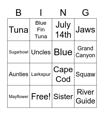Baby Mama Bingo Card