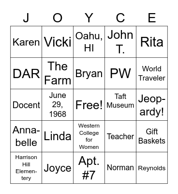 Happy Birthday! Bingo Card