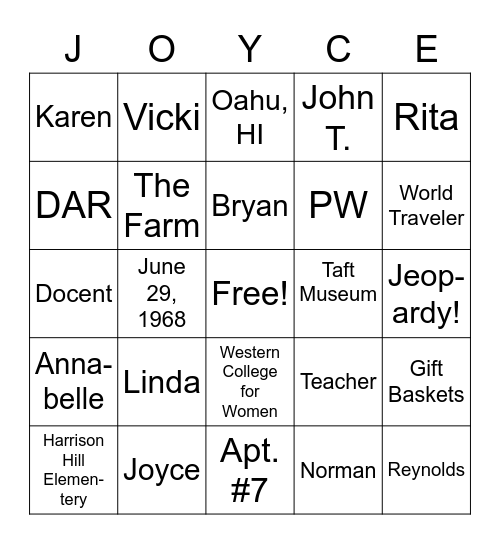 Happy Birthday! Bingo Card