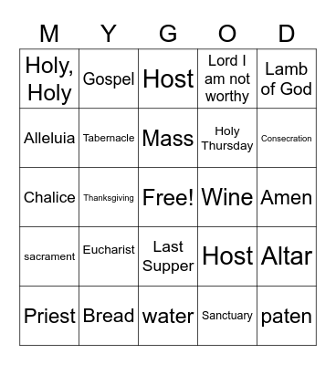 JESUS BINGO Card