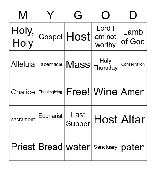 JESUS BINGO Card