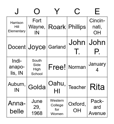 Happy Birthday! Bingo Card