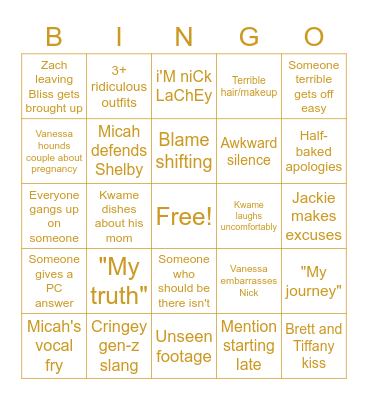 LIB S4 Reunion Bingo Card