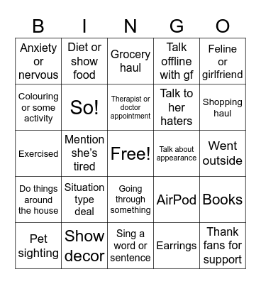 AL Bingo Card