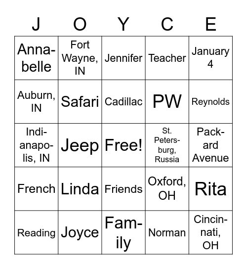 Happy Birthday! Bingo Card