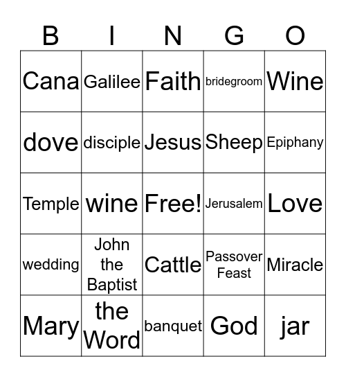 Jesus Shows His Power Bingo Card