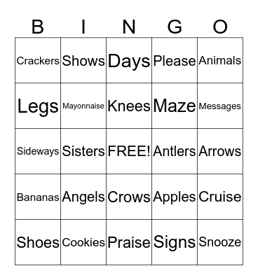 FINAL Z BINGO! Bingo Card