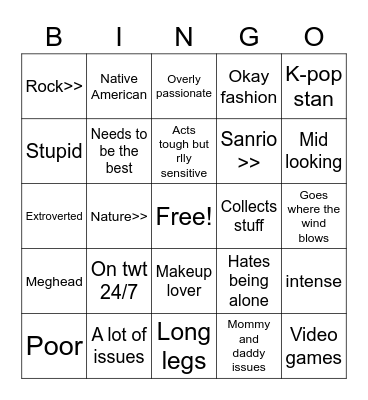 Odeimin bingo Card