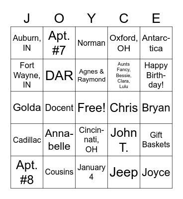 Happy Birthday! Bingo Card