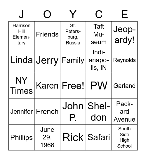 Happy Birthday! Bingo Card