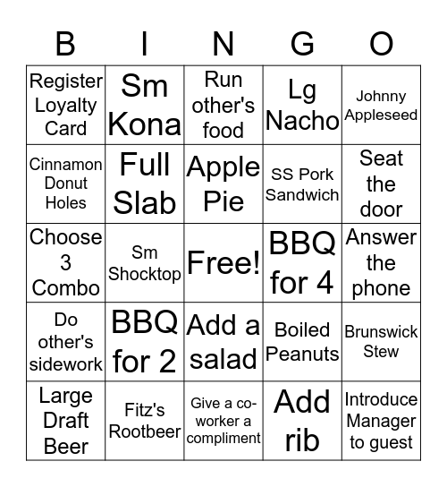 Bandana's Bingo Card