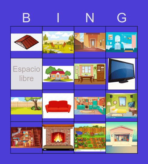 Las partes de la casa Bingo Card