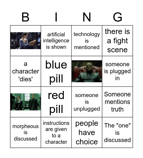 The Matrix Bingo Card