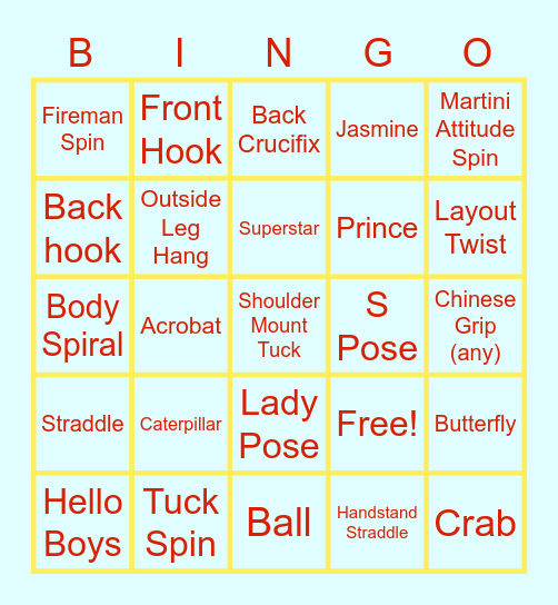 Level 4 static bingo! Bingo Card