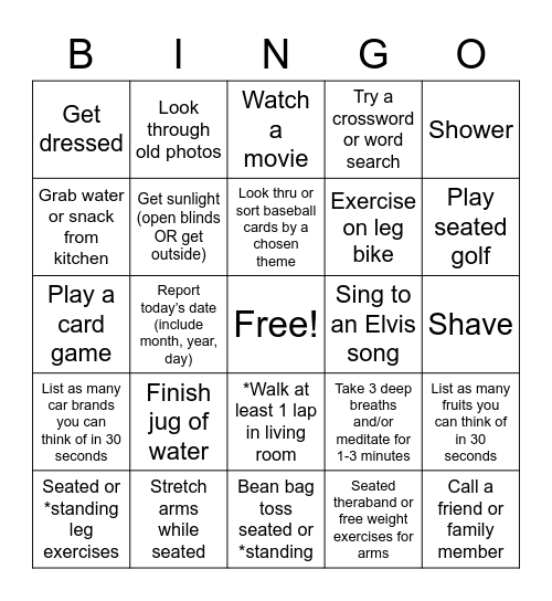 Monte Bingo 1 Bingo Card