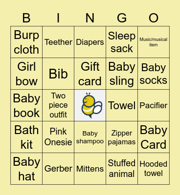 BABY SHOWER BINGO Card