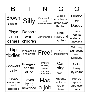 Are you my type? Bingo Card