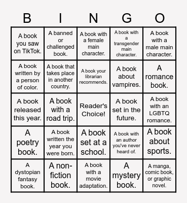 Book Bingo! Bingo Card