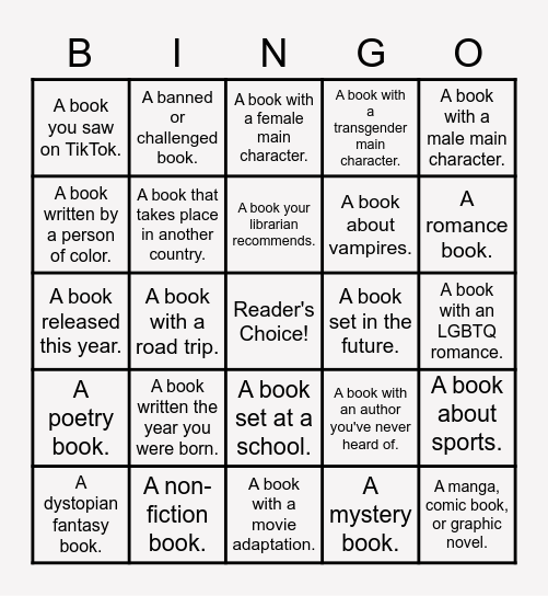 Book Bingo! Bingo Card