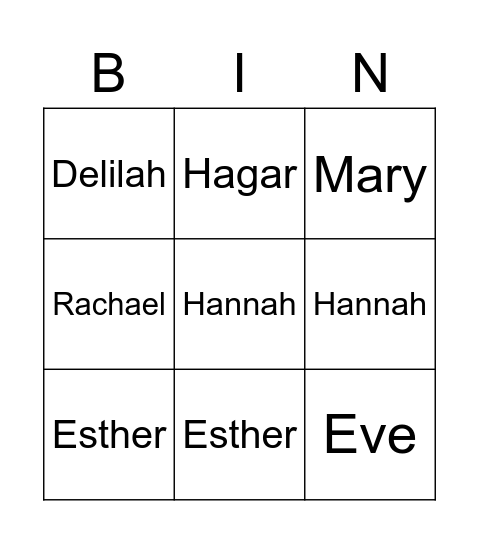 Women's Ministry Bingo Card