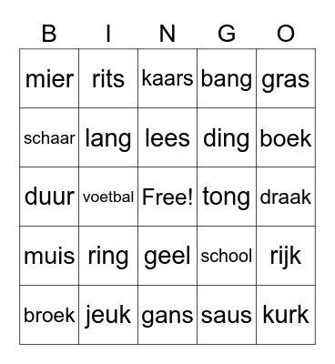 Veilig leren lezen kern 7 Bingo Card