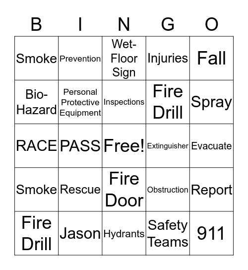 Rescue Bingo Card