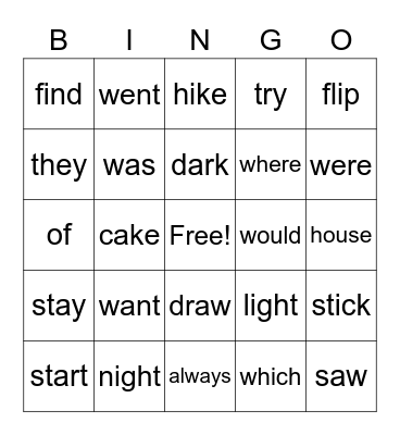 Group Bingo Card