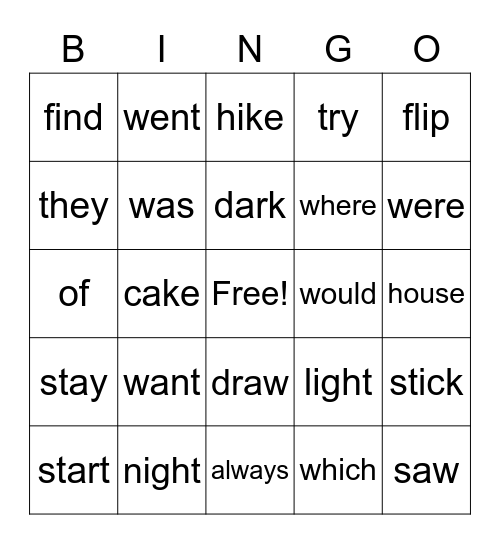 Group Bingo Card