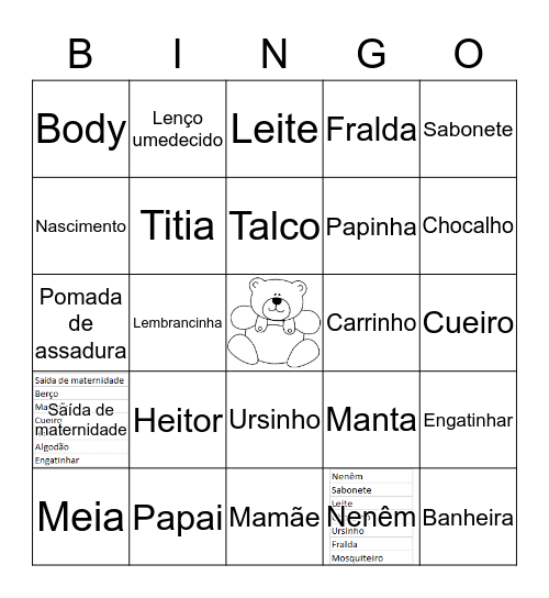 Baby Bingo do Heitor Bingo Card